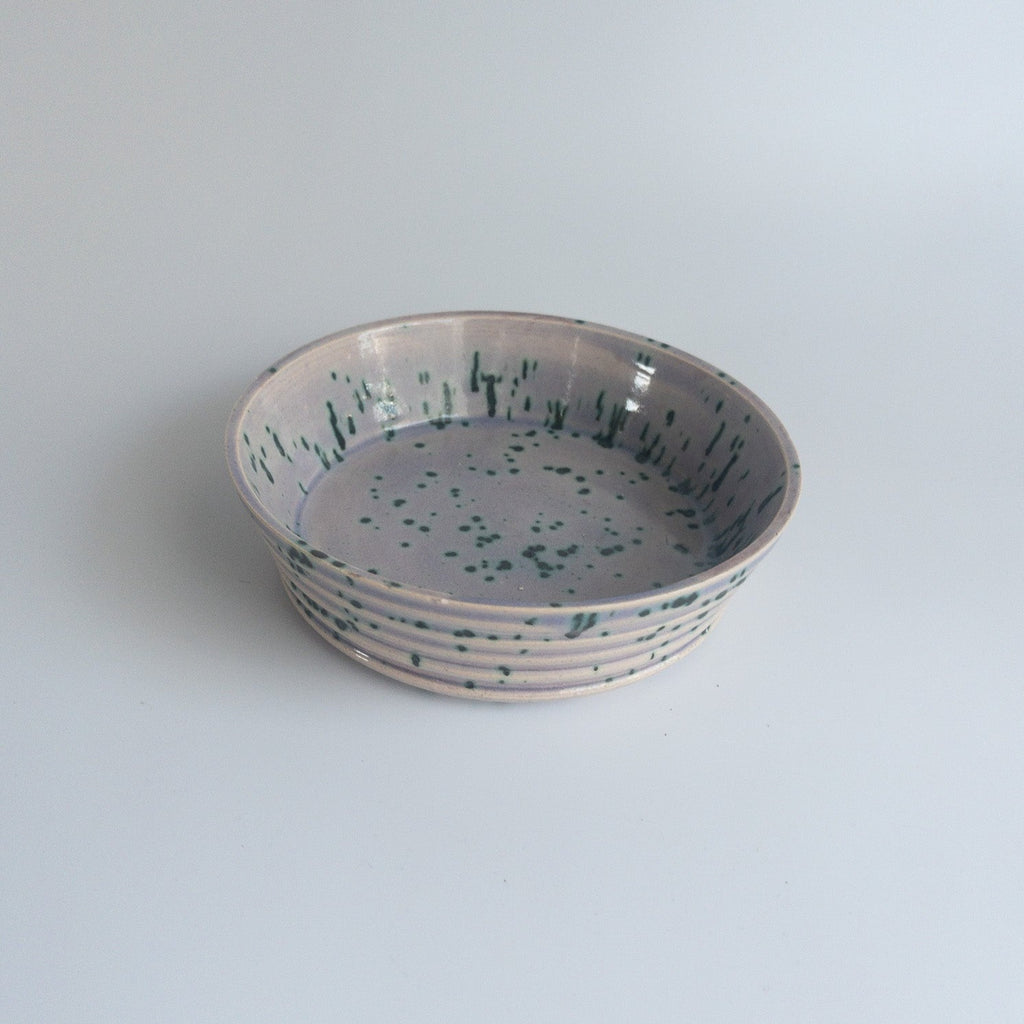 Studio CM | a speckled pink, purple and green handmade ceramic plate. Made by Texan artisans from Clay Valley Studio.