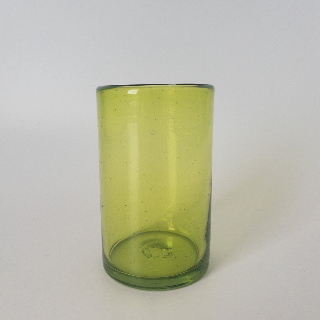 Studio CM | Bright green tall glass that is handblown in Jalisco Mexico.