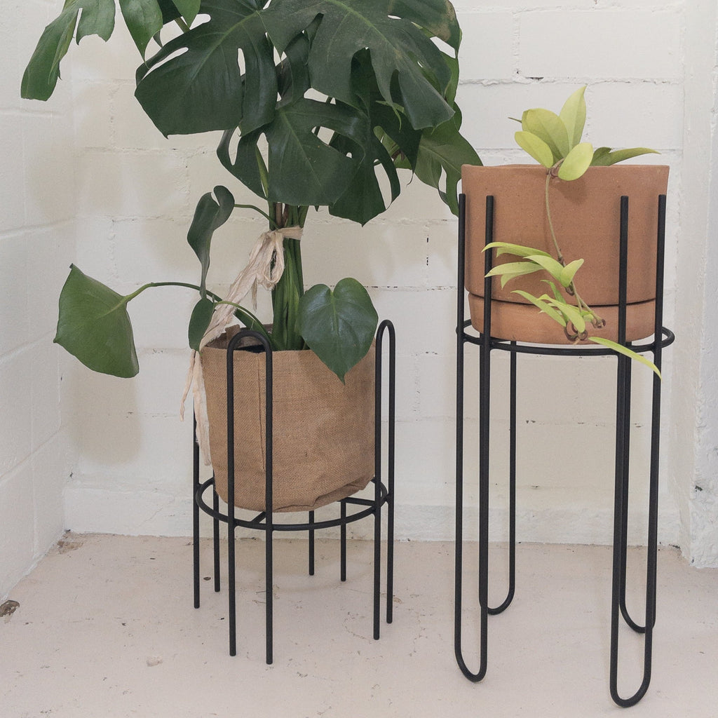 Studio CM | handmade rod iron plant stands with a terracotta planter