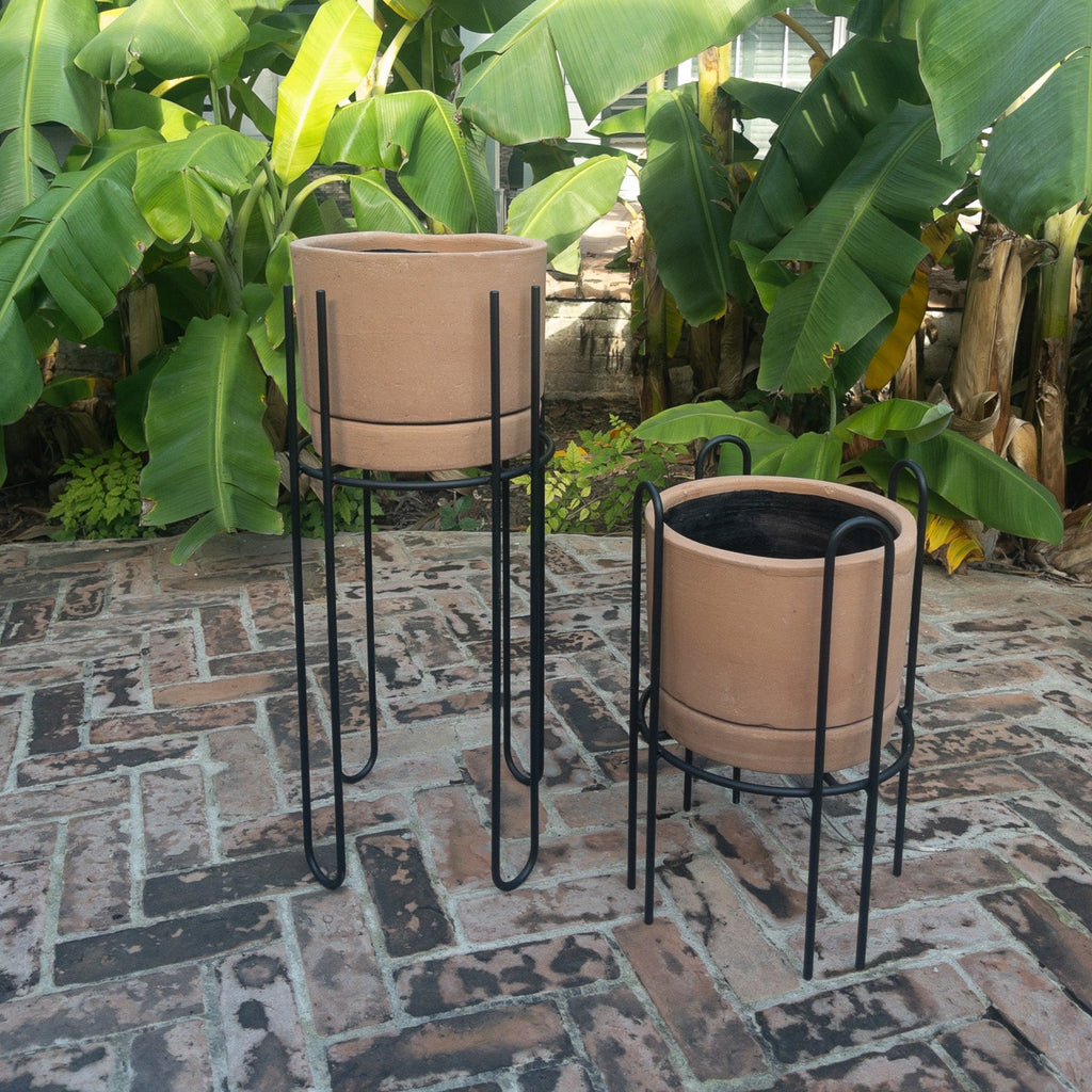 Studio CM | handmade rod iron plant stands with a terracotta planter