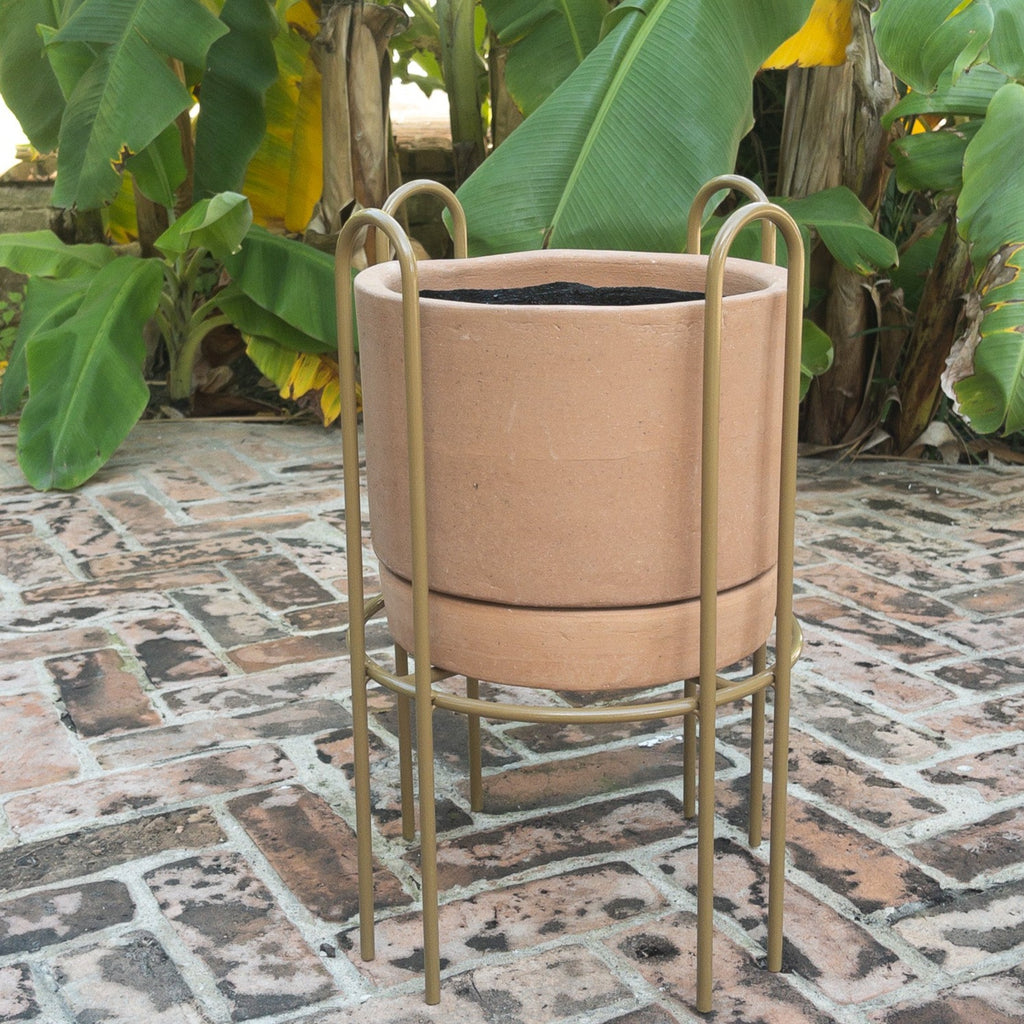 Studio CM | handmade rod iron plant stands with a terracotta planter