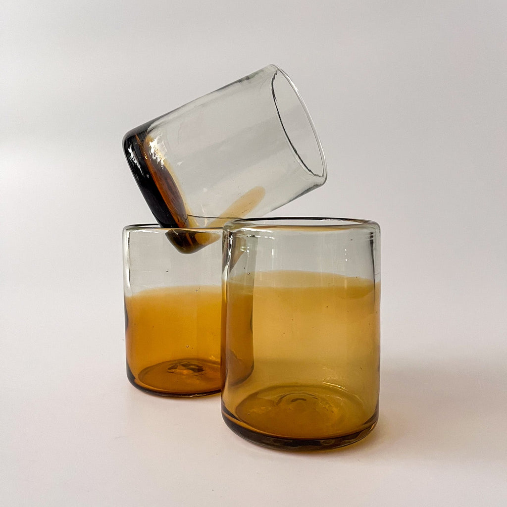 Studio CM | brown and clear handblown tumblers 14oz