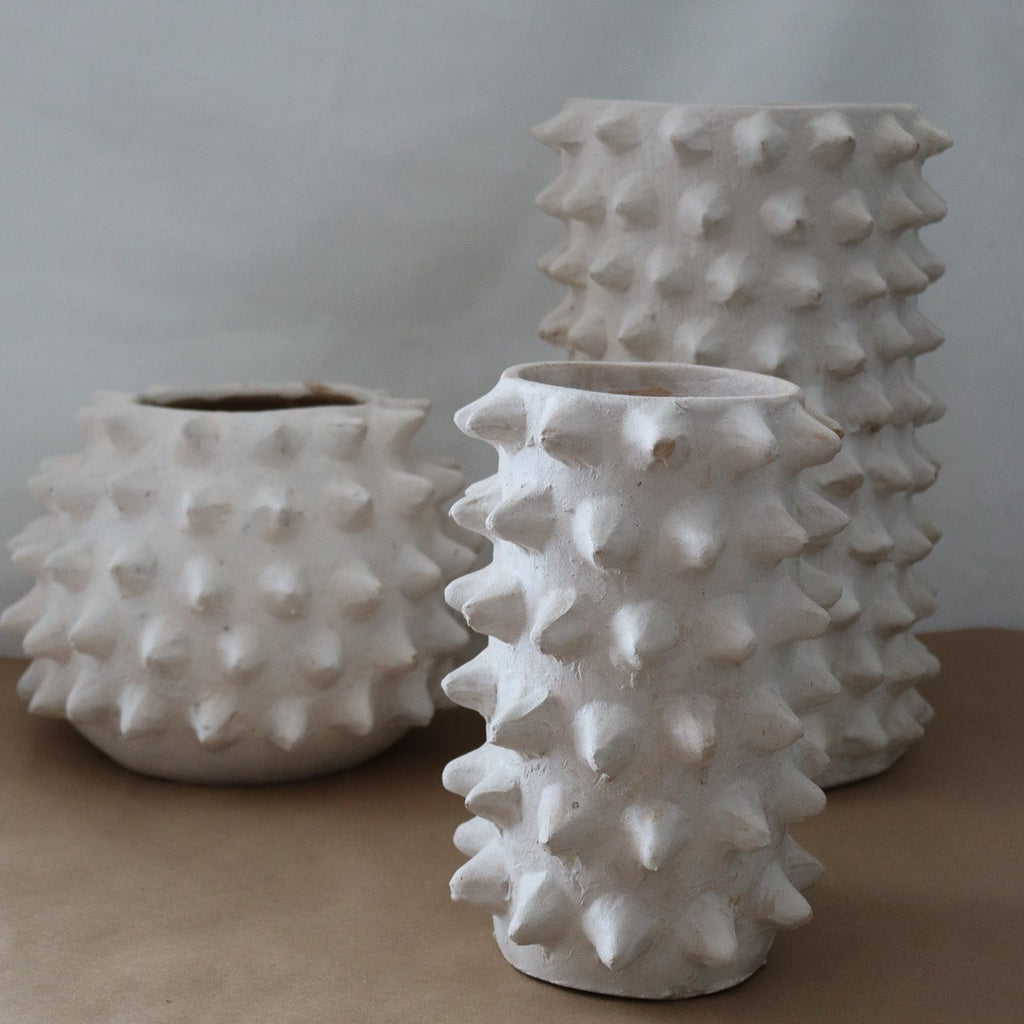 Studio CM | A handmade planter from Oaxaca with spikes that resemble a ceiba tree that is local