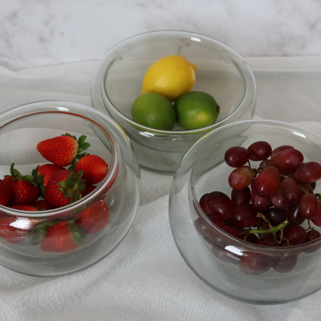 Studio CM | a clear double pane multipurpose bowl hand blown in Jalisco Mexico