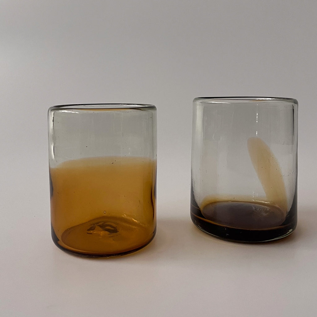 Studio CM | brown and clear handblown tumblers 14oz